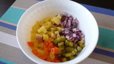 винегрет с фасолью и красной капустой