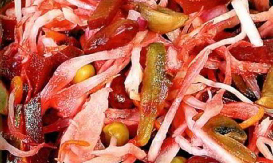 Рецепт винегрет с фасолью и шампиньонами