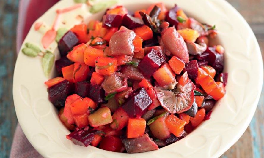 Рецепт винегрет с солеными грибами