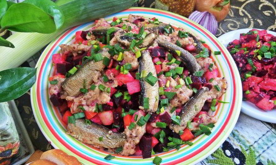 Рецепт винегрет со шпротами