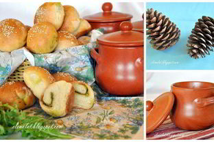 Булочки с соусом песто