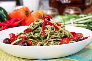 Спагетти из цукини с соусом песто