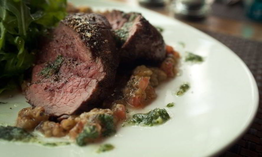 Рецепт стейк миланзане с тартаром из овощей