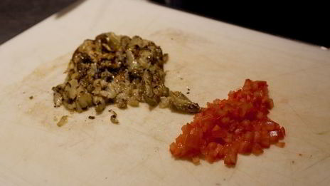 стейк миланзане с тартаром из овощей