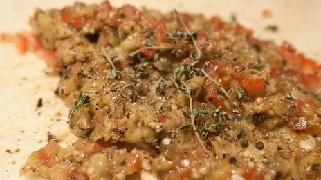 стейк миланзане с тартаром из овощей