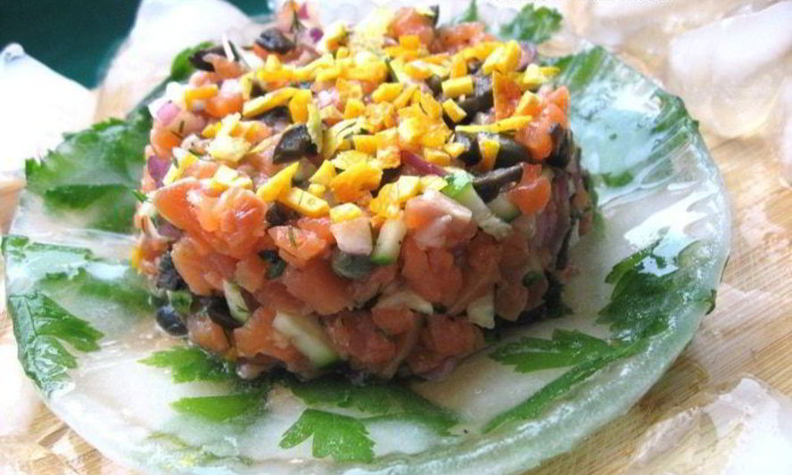 Рецепт тартар из форели в ледяном хрустале