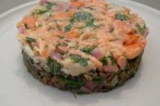 Тартар из свежего тунца и гребешков