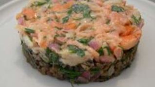 Тартар из свежего тунца и гребешков