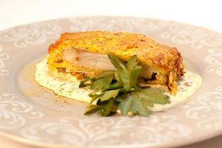 Треска в картофельной панировке с соусом тартар