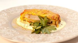 Треска в картофельной панировке с соусом тартар