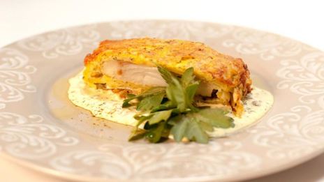 треска в картофельной панировке с соусом тартар