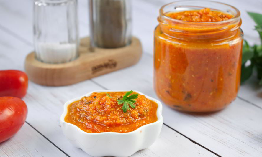 Рецепт зимний соус из запеченных помидоров