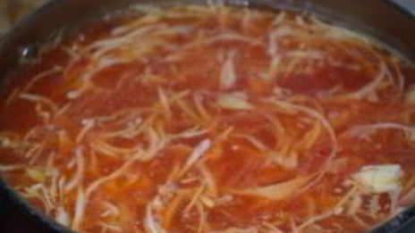 борщ на говяжьем бульоне