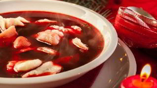 Борщ по-полтавски с галушками