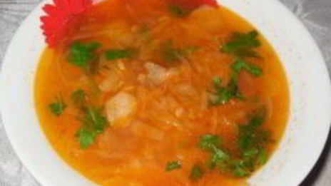 борщ с фасолью и мясом