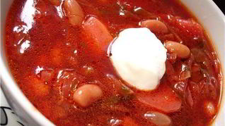 Борщ с фасолью в мультиварке
