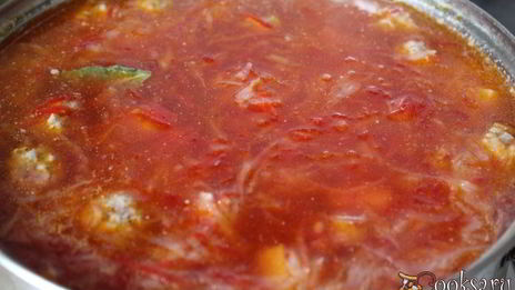 борщ с фрикадельками