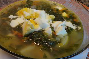 Борщ с капустой и щавелем