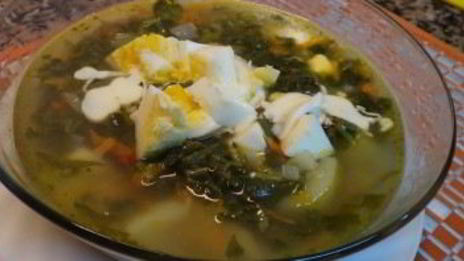 борщ с капустой и щавелем