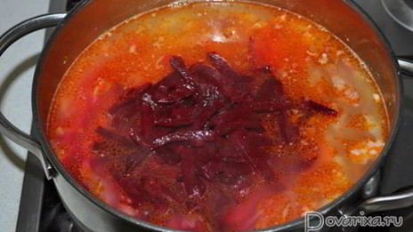 борщ с копчеными ребрышками