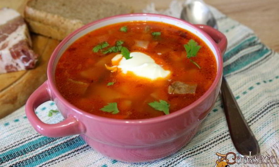 Рецепт борщ с телячьим языком