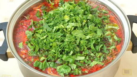 борщ со шпинатом