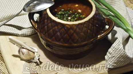 борщ в горшочке