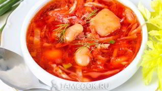 Классический постный борщ