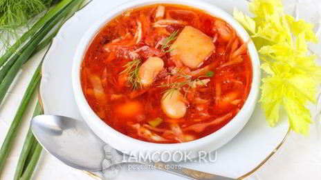 классический постный борщ