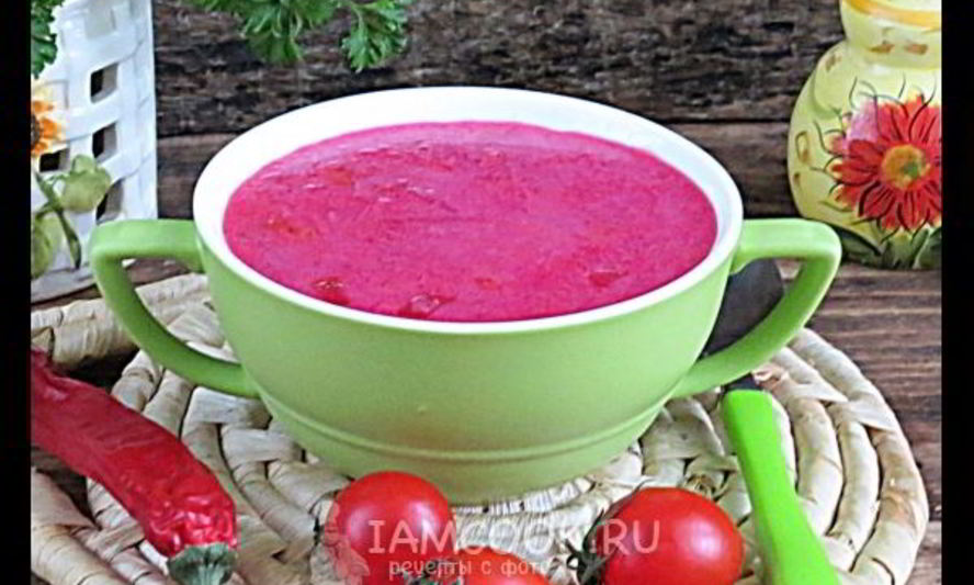 Рецепт красный борщ с фасолью и копченостями