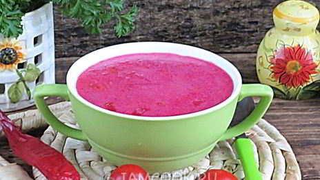 красный борщ с фасолью и копченостями