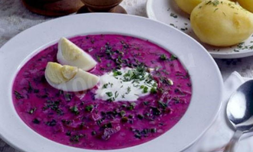 Рецепт литовский холодный борщ на кефире