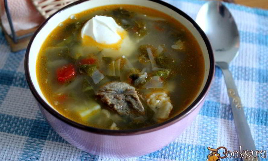 Рецепт осенний зеленый борщ