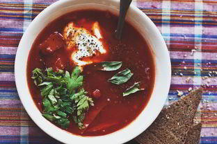 Постный борщ