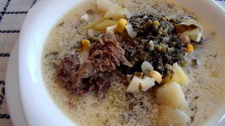 Зеленый борщ со щавелем