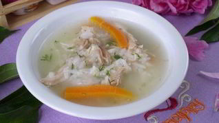 Бульон куриный с рисом