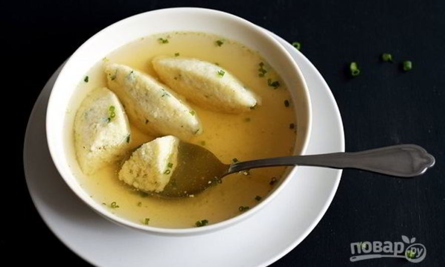 Рецепт бульон с клецками