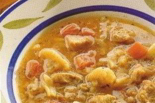 Бульон с курицей и макаронами