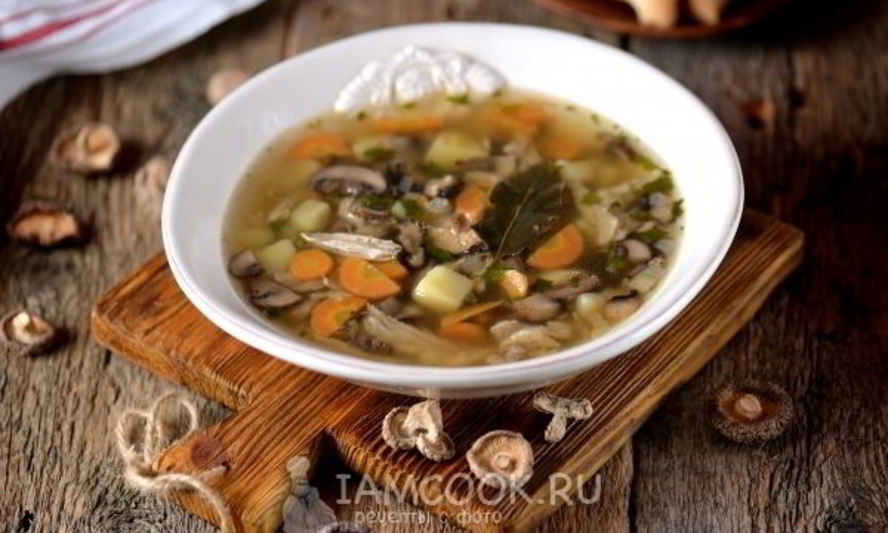 Рецепт грибной суп на курином бульоне