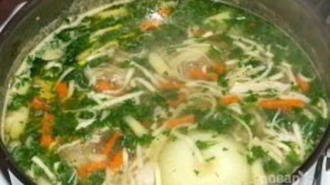 картофельный суп на курином бульоне