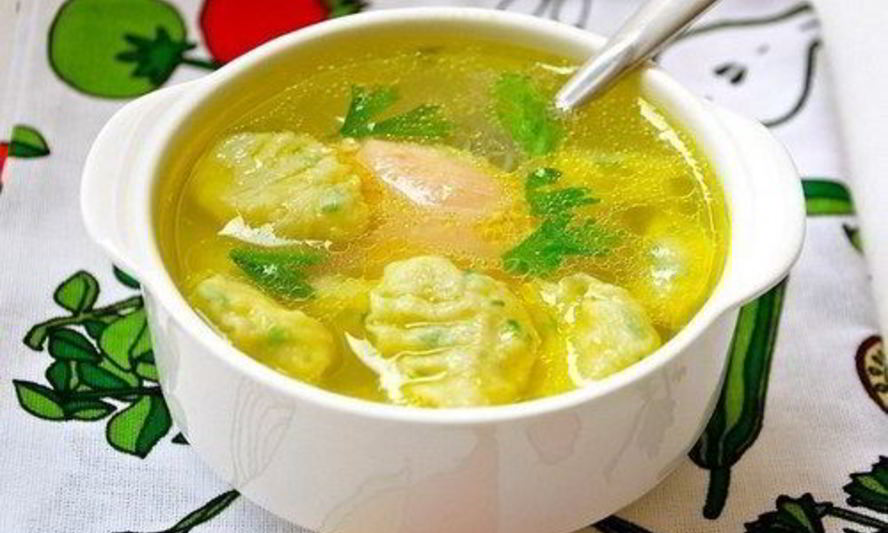 Рецепт клецки из шпината с куриным бульоном