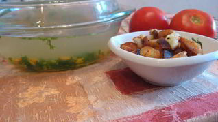 Куриный бульон с сухариками по-быстренькому