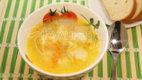 суп с клецками на курином бульоне