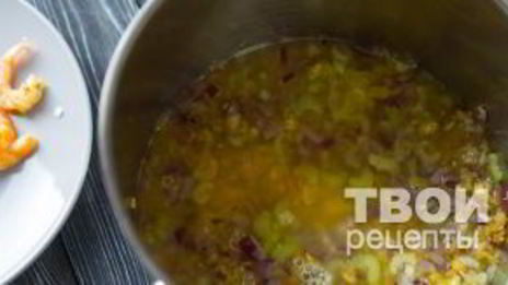 тыквенный суп с бульоном и крупами