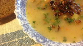 Деревенский суп с лисичками