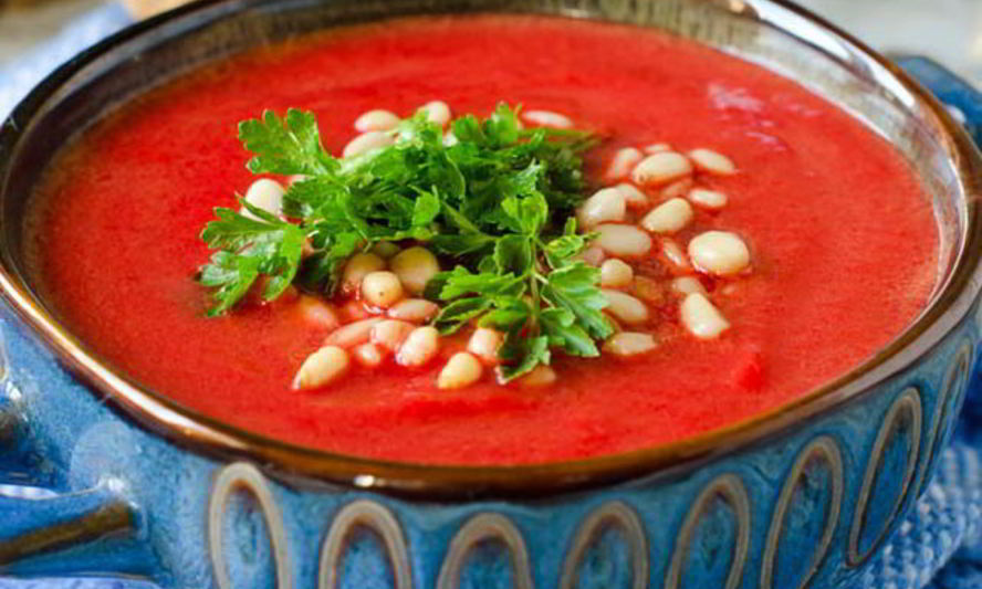 Рецепт гаспачо с кедровыми орешками