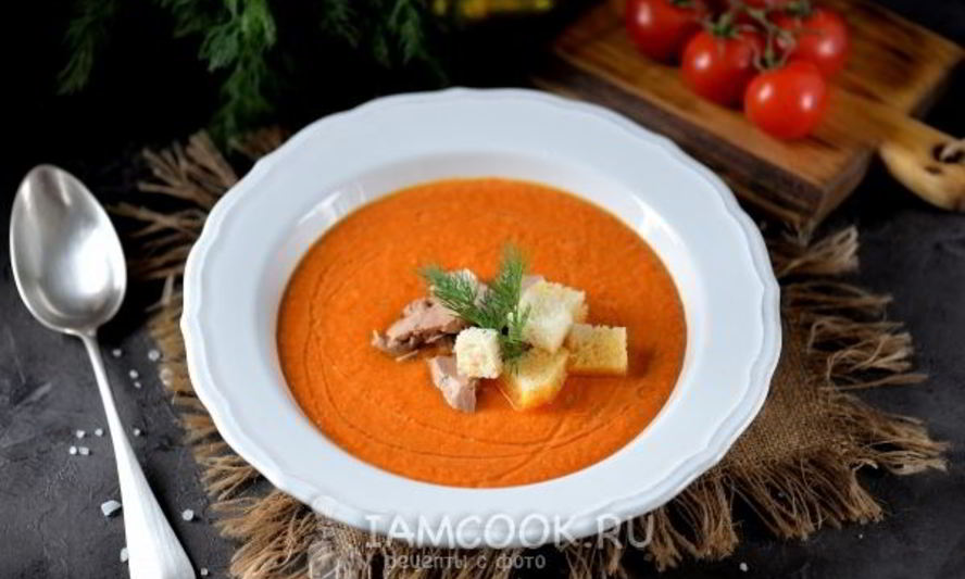 Рецепт гаспачо с печенью трески