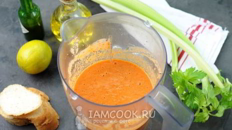 гаспачо с печенью трески