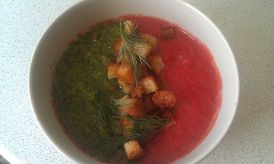 Рецепт разноцветный гаспачо