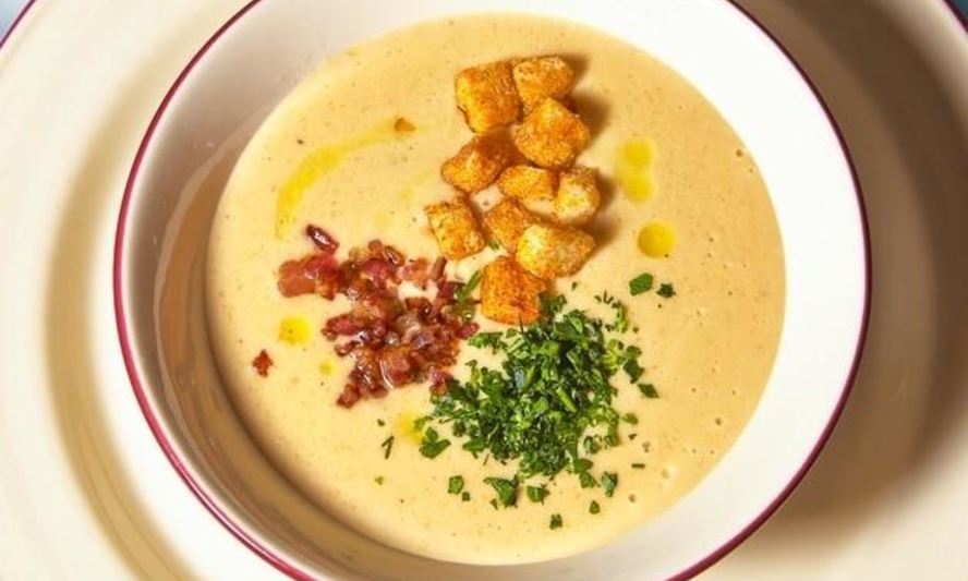 Рецепт гороховый крем суп с беконом